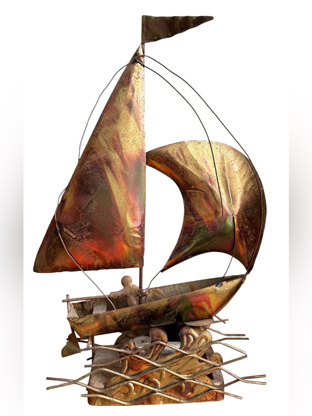 Metal Sailboat Wall Art - Copper & Bronze Finish